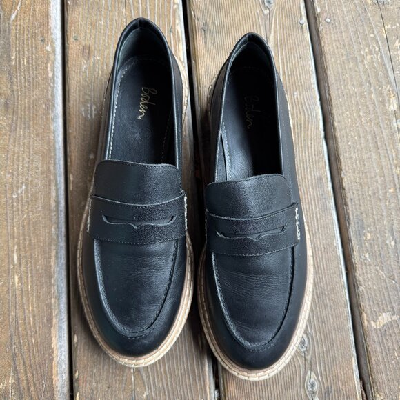 EUC BODEN Black Leather Penny Loafers in Women's 11 / EU 42 - Picture 1 of 12